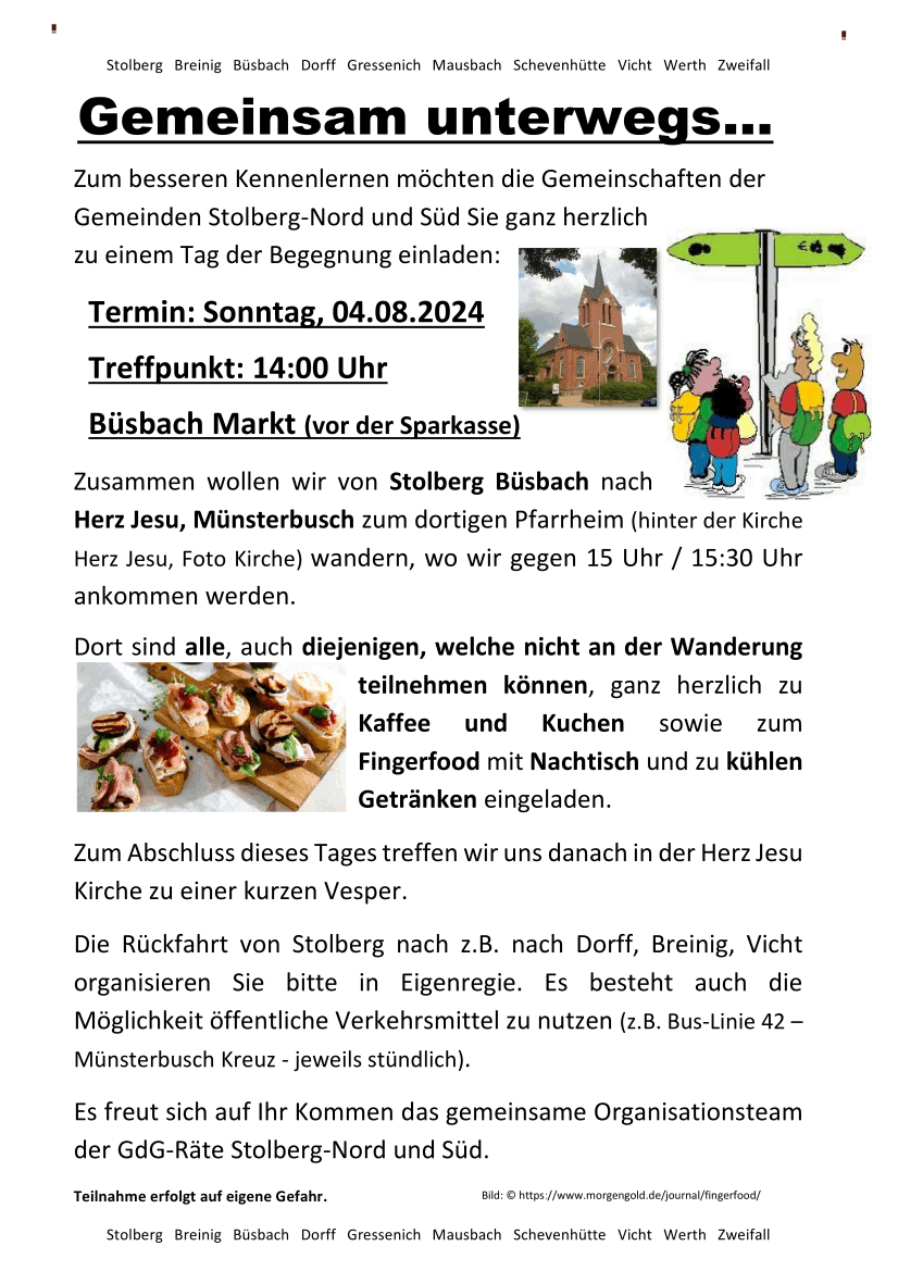 Plakat gemeinsame Wanderung GdG Stolberg Nord und Süd 2024 (c) GdG Stolberg-Süd und GdG Stolberg-Nord